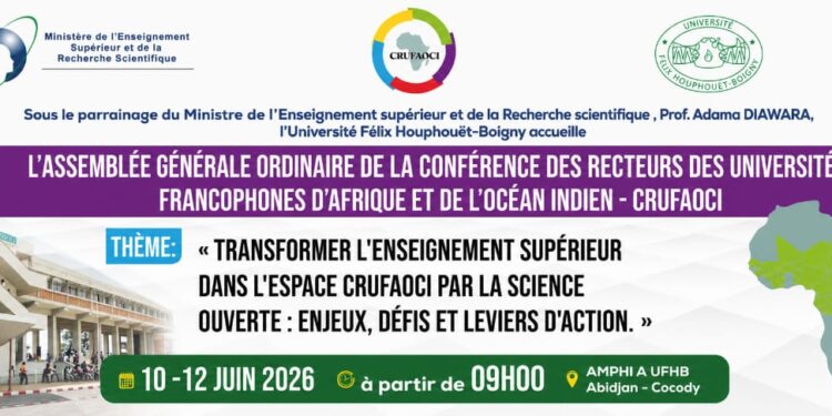 Abidjan accueillera l&rsquo;Assemblée Générale la Conférence des Recteurs des Universités Francopjones d&rsquo;Afrique et de l&rsquo;Océan Indien (CRUFAOCI)